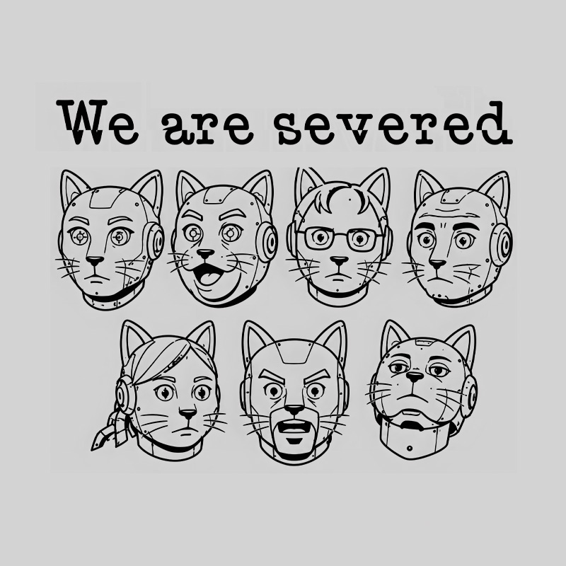 Mechanical Cat We Are Severed Geek T-Shirt