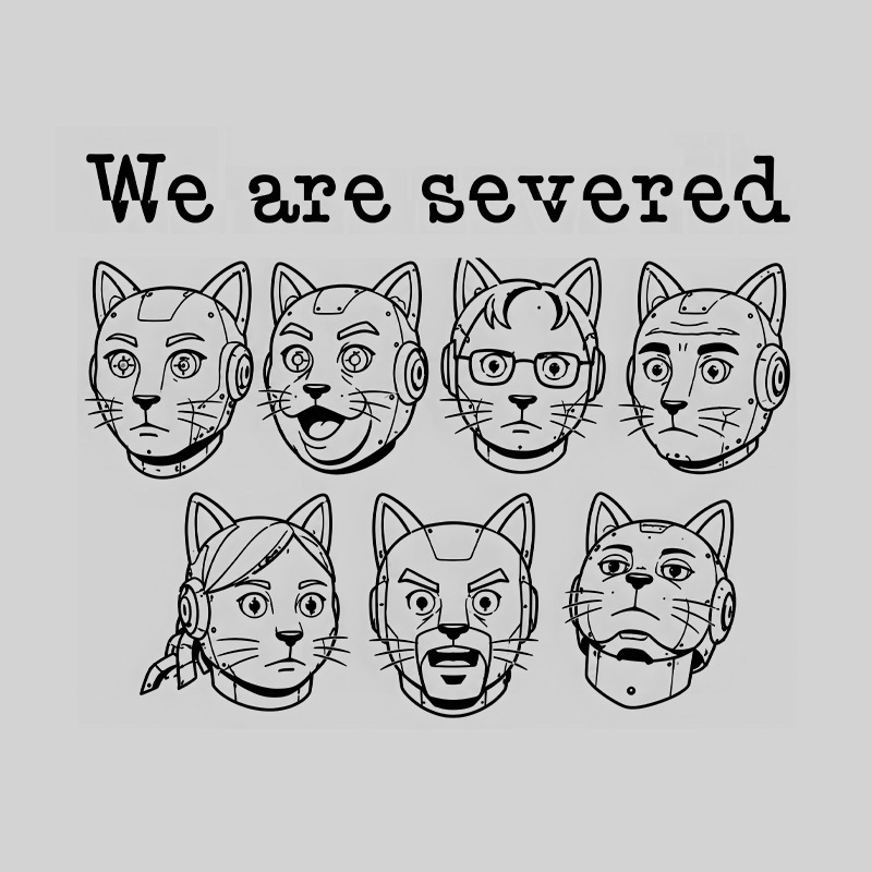 Mechanical Cat We Are Severed Geek T-Shirt