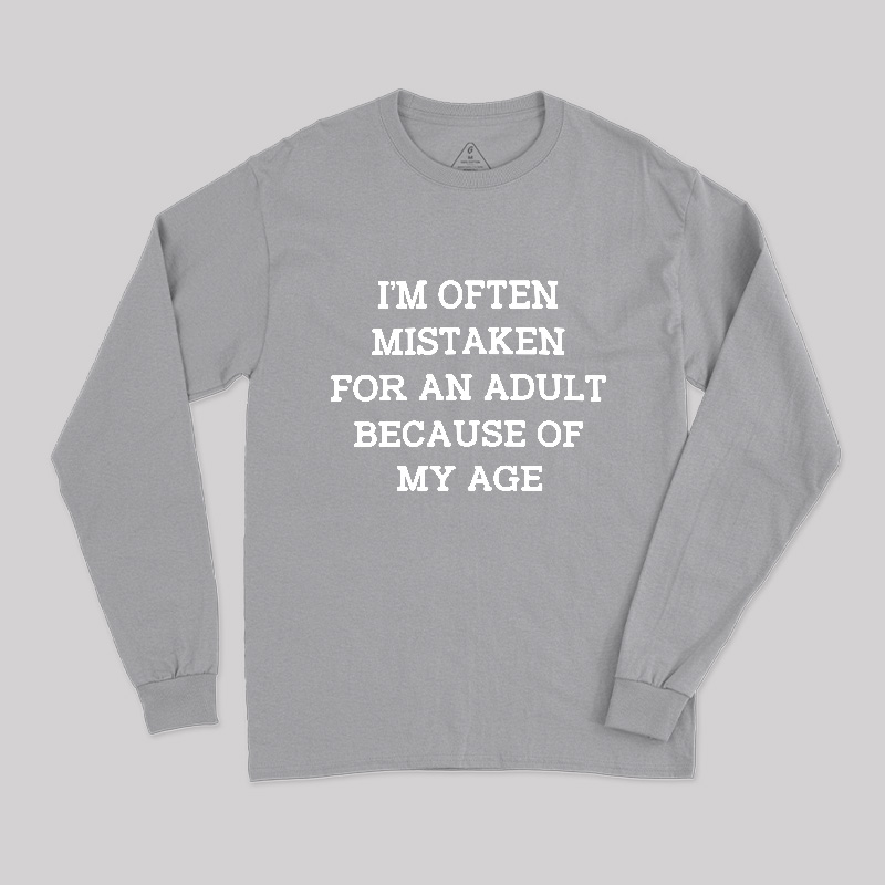 Mistaken For An Adult Geek Long Sleeve T-Shirt