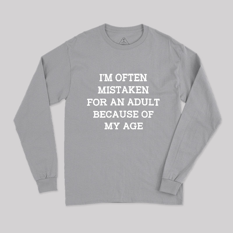 Mistaken For An Adult Geek Long Sleeve T-Shirt
