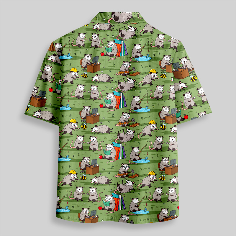Busy Possums Button Up Pocket Shirt