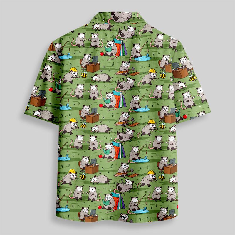 Busy Possums Button Up Pocket Shirt