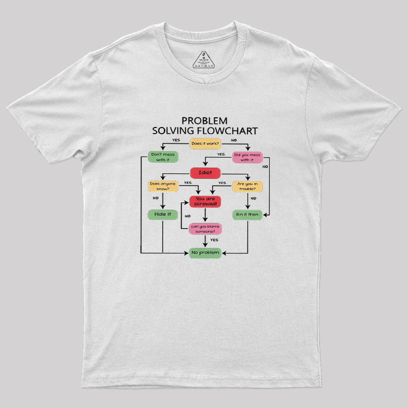 Problem Solving Flowchart Geek T-Shirt