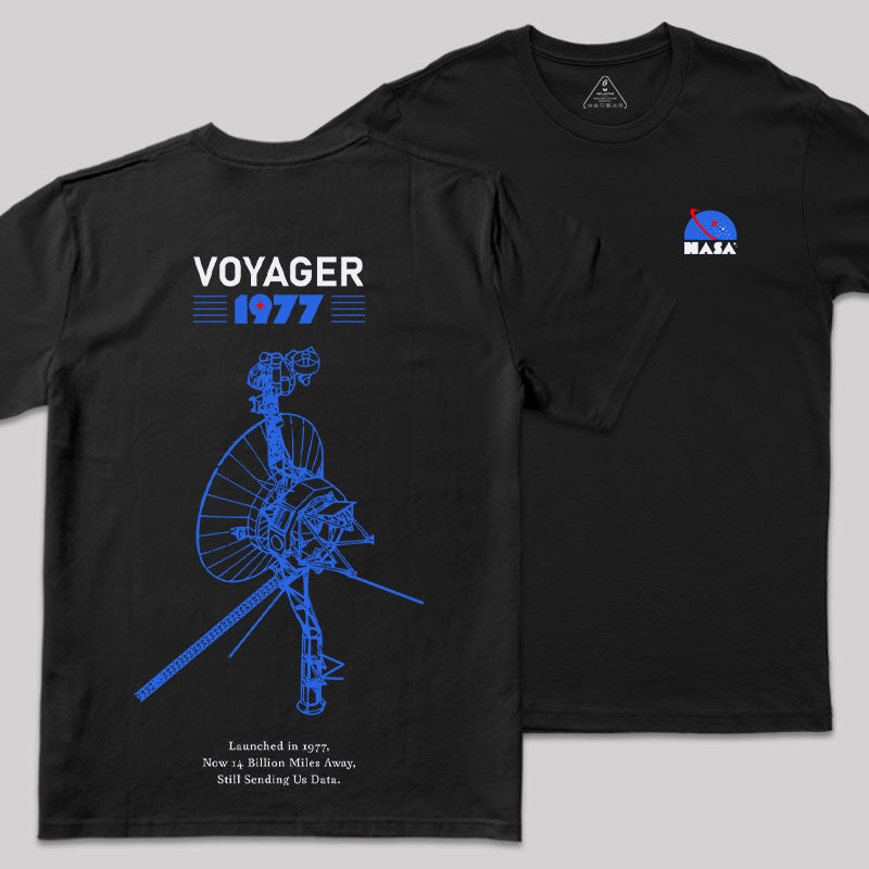 VOYAGER 1977 Front and Back Printing Geek T-Shirt