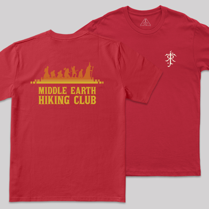 Middle Earth Hiking Club Front and Back Printing  Geek T-Shirt