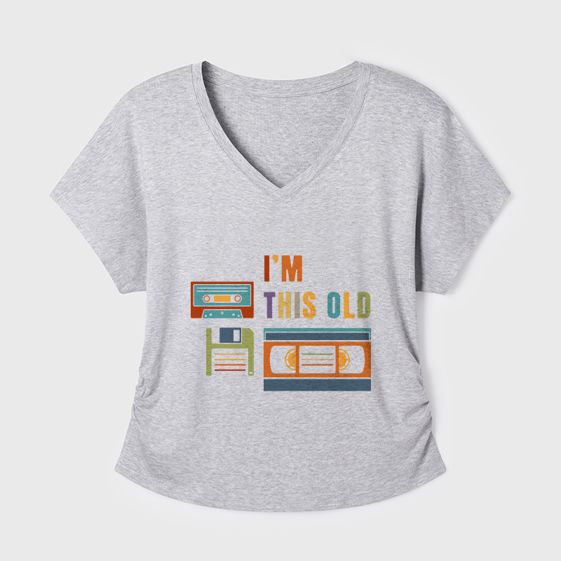 I'm This Old Geek Dolman Sleeve V-Neck Shirt