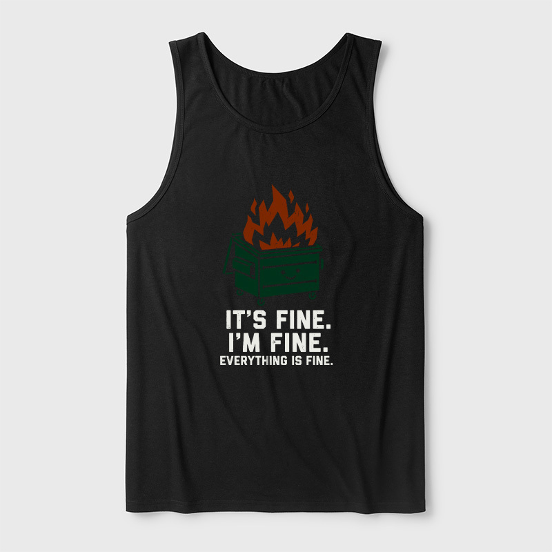 Everything Is Fine Dumpster Fire Ultra Soft Heather Tank