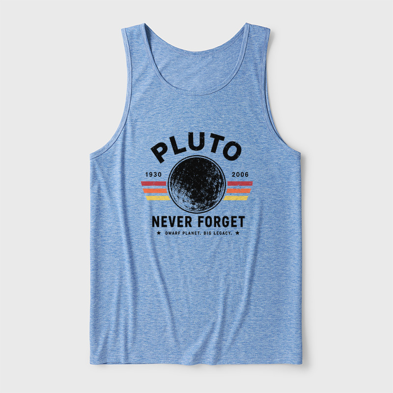 Never Forget Pluto Retro Style Ultra Soft Heather Tank
