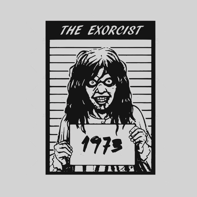70s Cult Horror Mugshot Line Art Geek T-Shirt