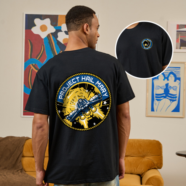HM-01 Mission Badge Front and Back Printed T-Shirt