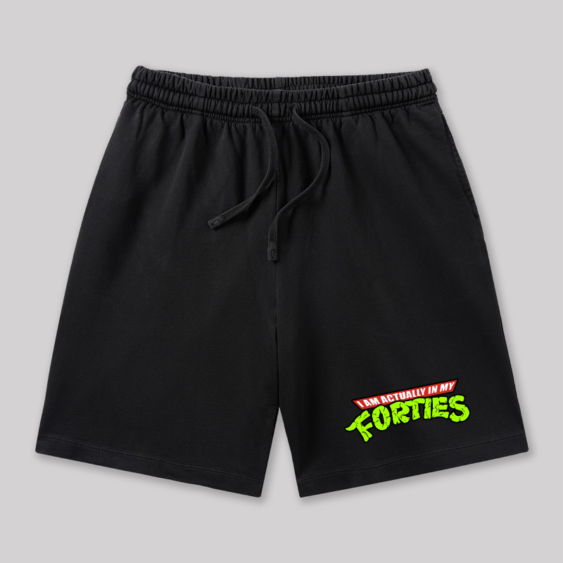 I Am Actually In My Forties Geeky Washed Shorts