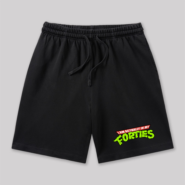 I Am Actually In My Forties Geeky Washed Shorts