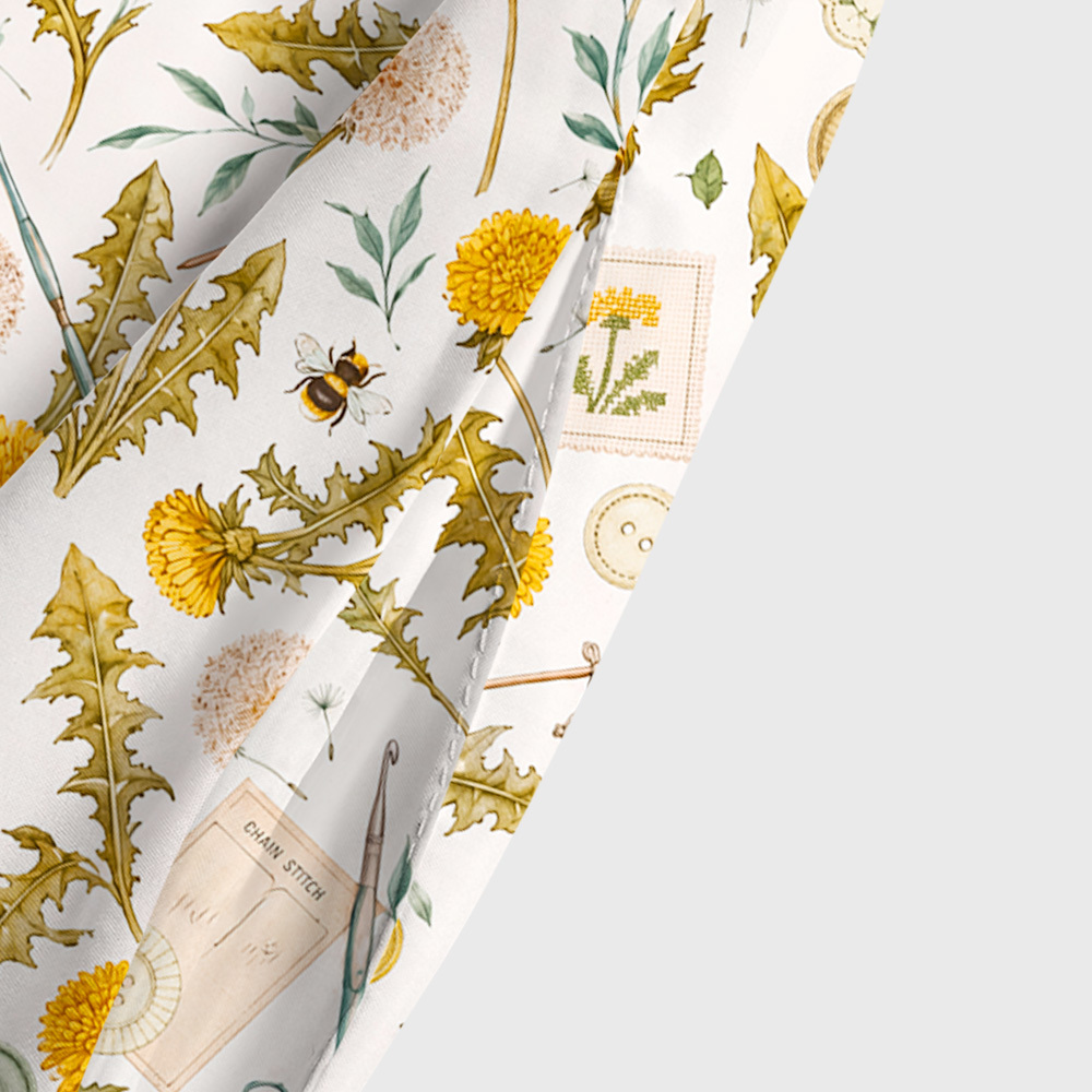 Dandelion Botanical Embroidery Seamless Geek Tiered Cami Maxi Dress