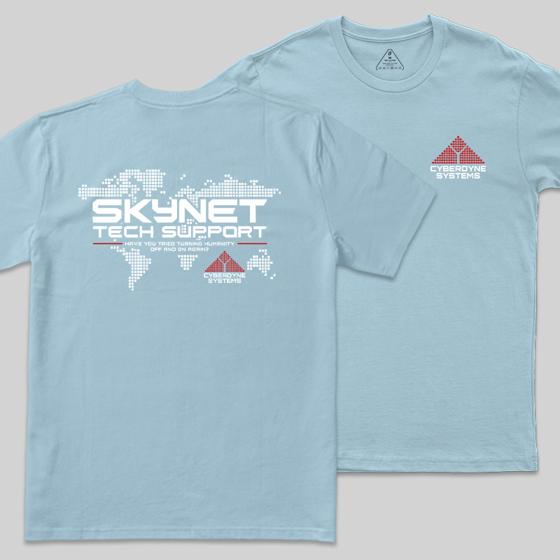 Global Digital Network Tech Support Front and Back Printed Geek T-Shirt
