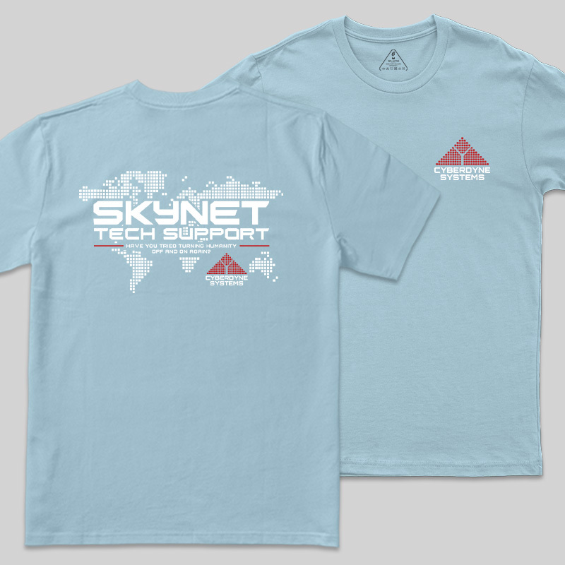 Global Digital Network Tech Support Front and Back Printed Geek T-Shirt