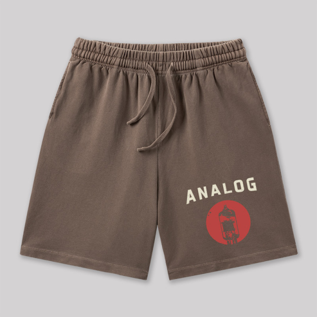 Vacuum Tube Analog Distressed Geeky Washed Shorts