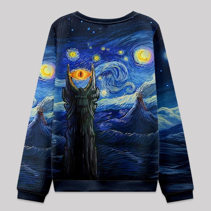 Starry Night of Mordor Fuzzy Fleece Sweatshirt