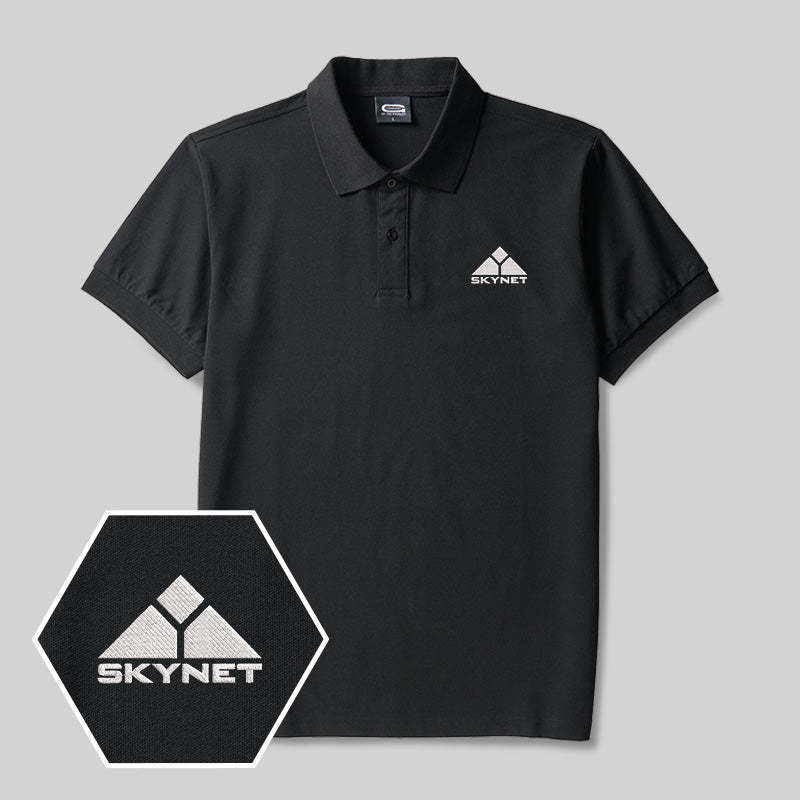 Geek Skynet Embroidered Polo Shirts