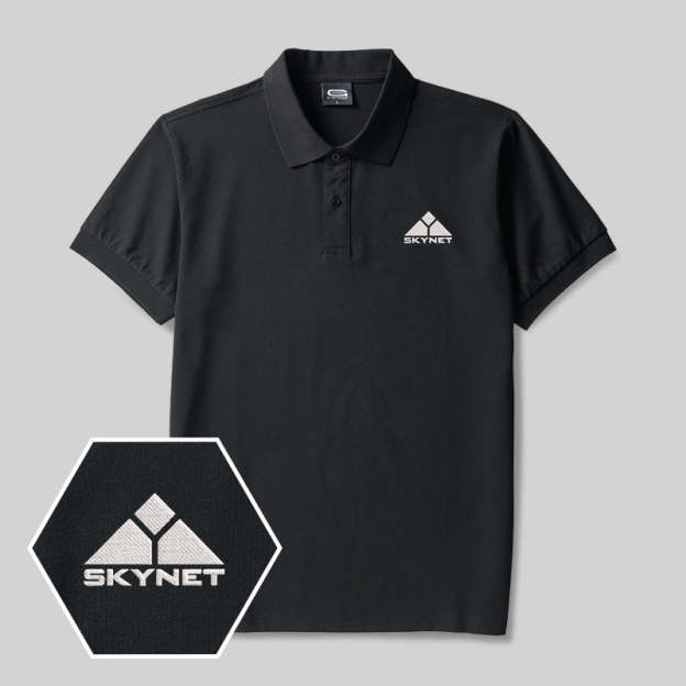 Geek Skynet Embroidered Polo Shirts