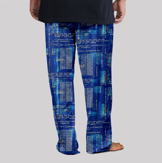 Blue Cyber Code Pattern Geek Loungewear Pants