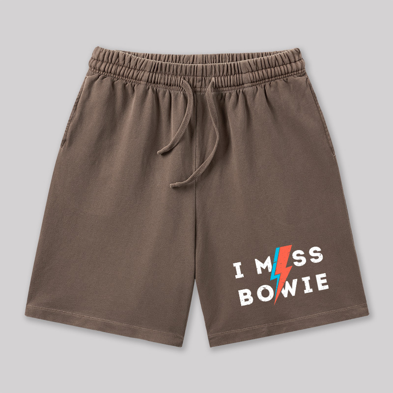 I Miss Bowie Geeky Washed Shorts