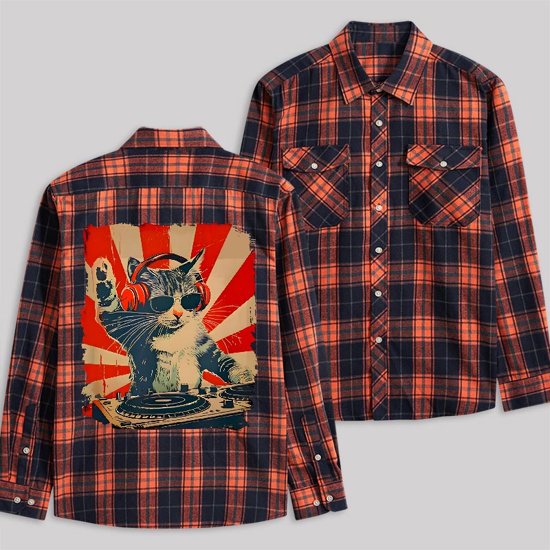 DJ Catnip Revolution Plaid Flannel Shirt