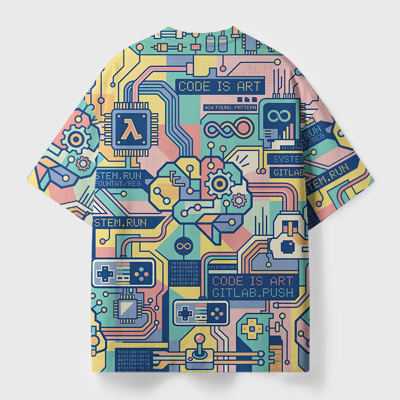 Code Is Art Geek Eco Oversized Graphic Tees