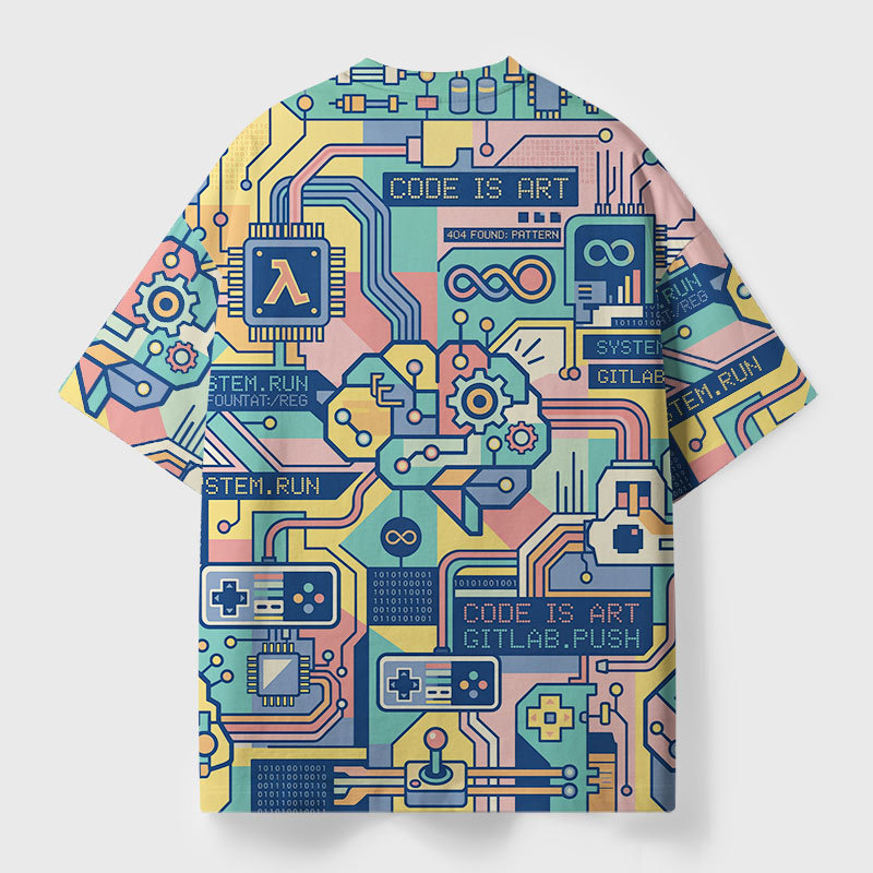 Code Is Art Geek Eco Oversized Graphic Tees