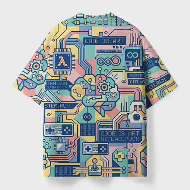 Code Is Art Geek Eco Oversized Graphic Tees