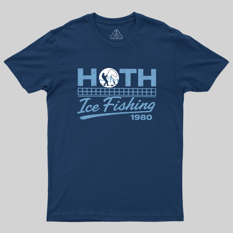 Old School Cold Wilderness Ice Fishing Geek T-Shirt