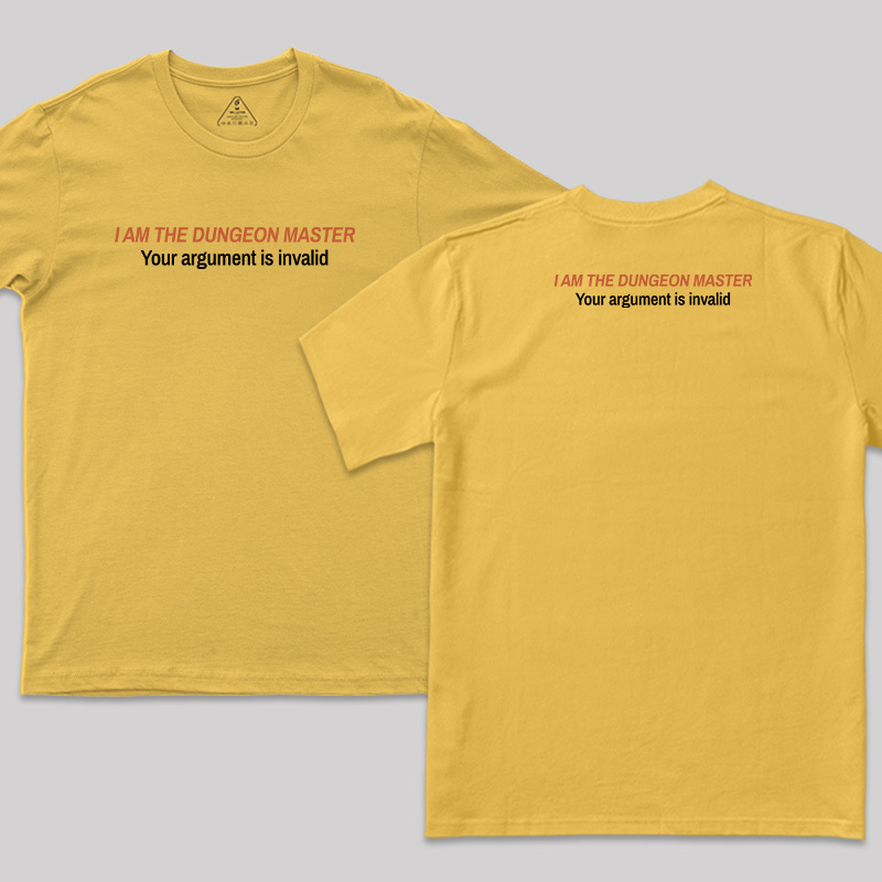 I Am The Dungeon Master Front and Back Printed T-Shirt