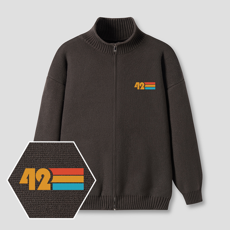42 Spectrum Embroidered?Full?Zip?Cardigan