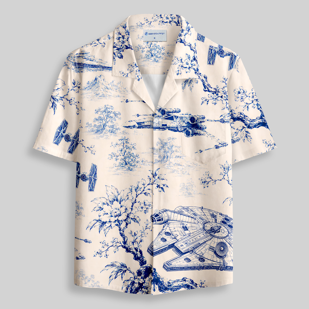Celestial Blueware Button Up Pocket Shirt