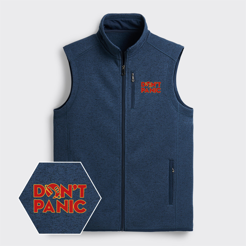 Don't Panic Geek Sweater Fleece Vest