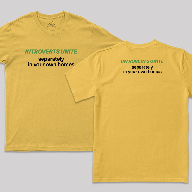 Introverts Unite Front and Back Printed T-Shirt