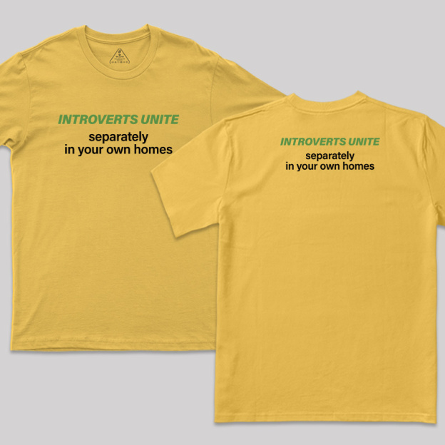 Introverts Unite Front and Back Printed T-Shirt