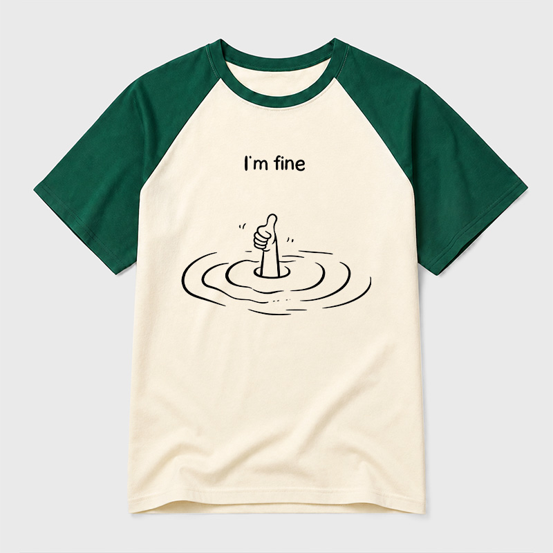 I‘m Fine Geek Retro Raglan T-Shirt