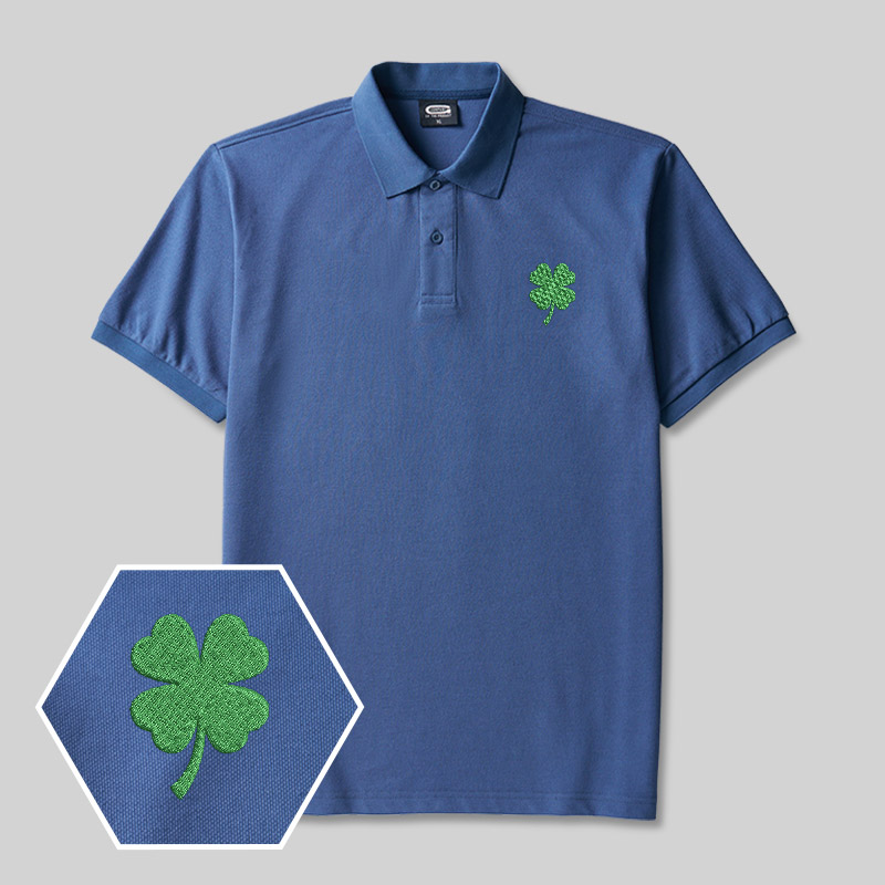 St Patricks Geek Embroidered Polo Shirts