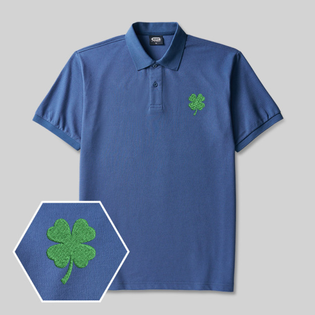St Patricks Geek Embroidered Polo Shirts