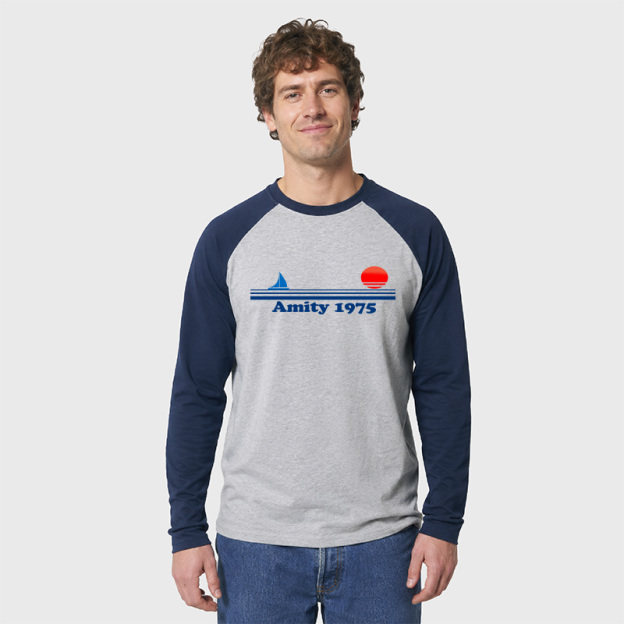 Sunset 1975 Geek Retro Raglan Long-Sleeve Tee