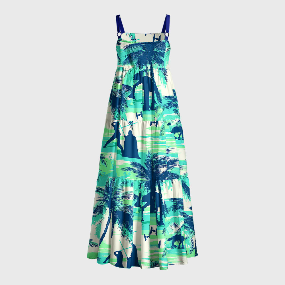 Sci-fi Space Wars Hawaii Geek Tiered Cami Maxi Dress