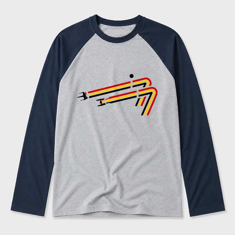 Scifi 77 Geek Retro Raglan Long-Sleeve Tee