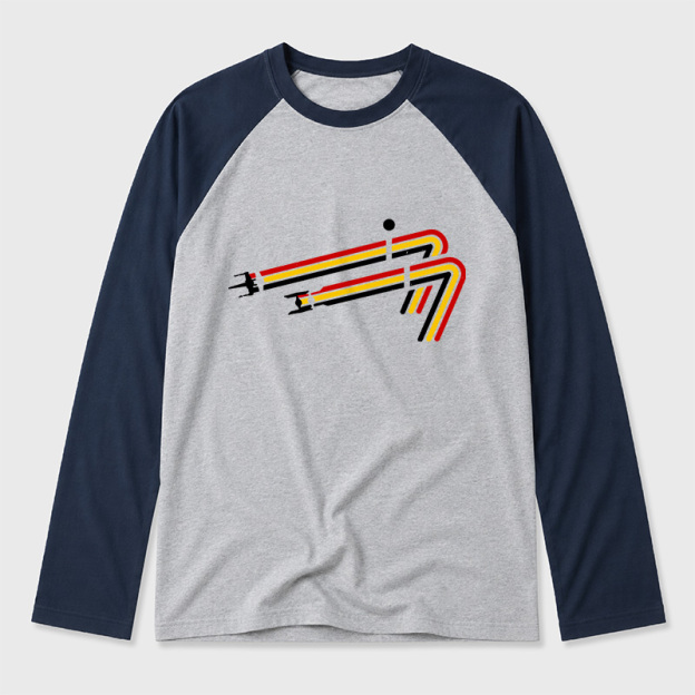 Scifi 77 Geek Retro Raglan Long-Sleeve Tee