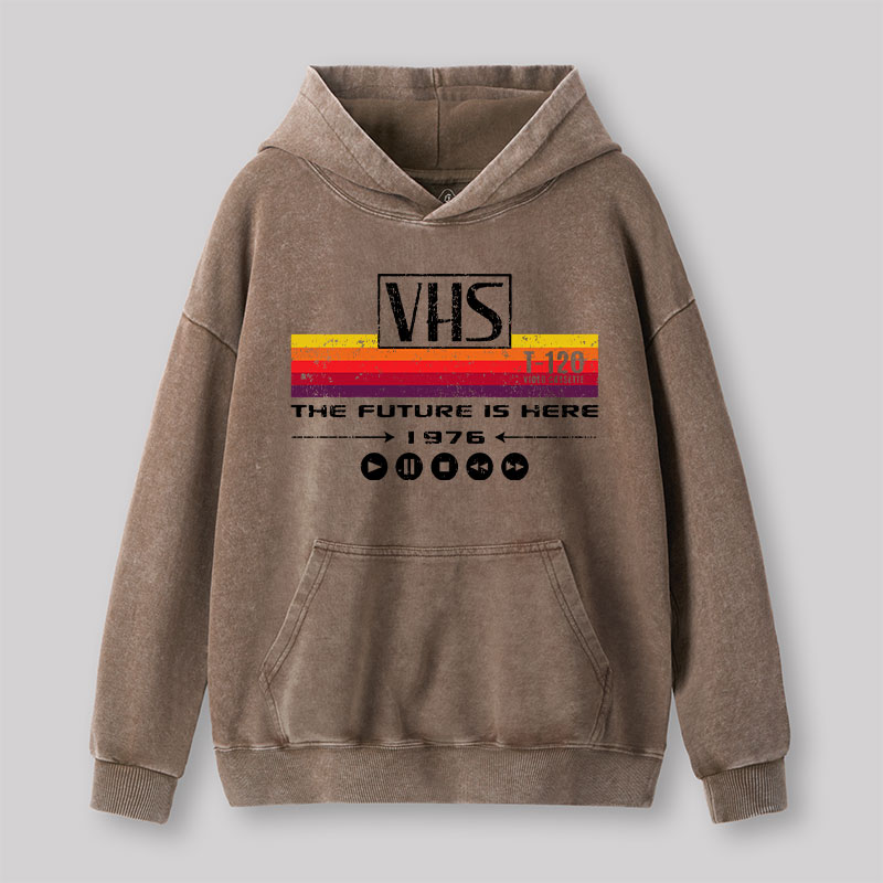 VHS The Future Is Here 1976 Washed Hoodie Geek Washed Hoodie