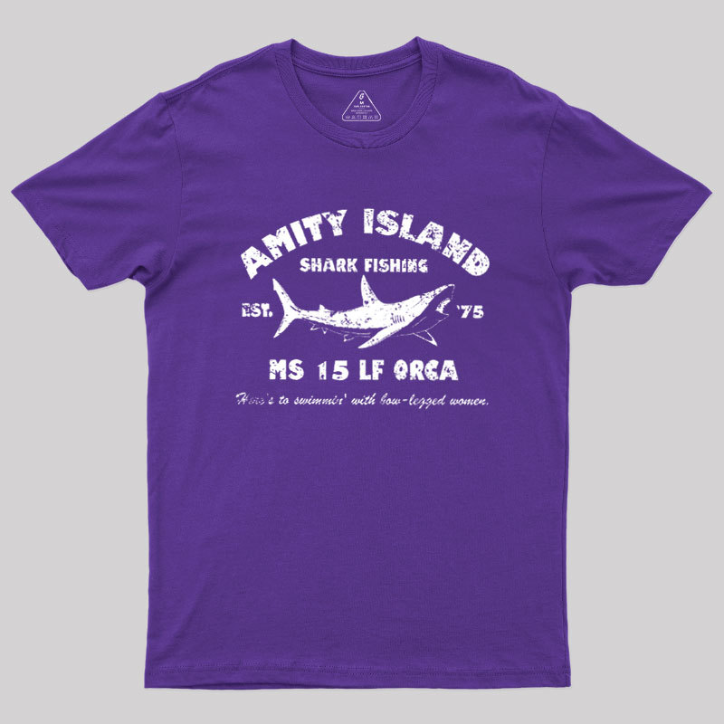 Amity Island Shark Fishing Est 1975 Geek T-Shirt