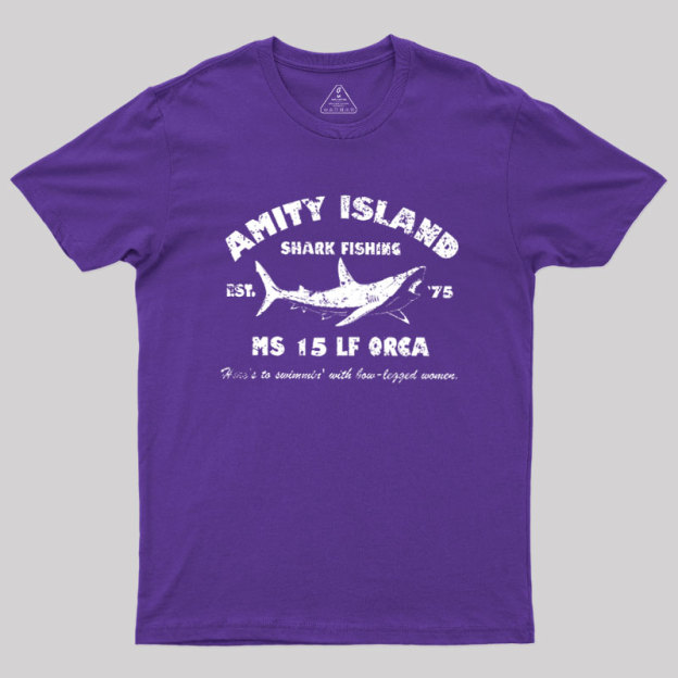 Amity Island Shark Fishing Est 1975 Geek T-Shirt