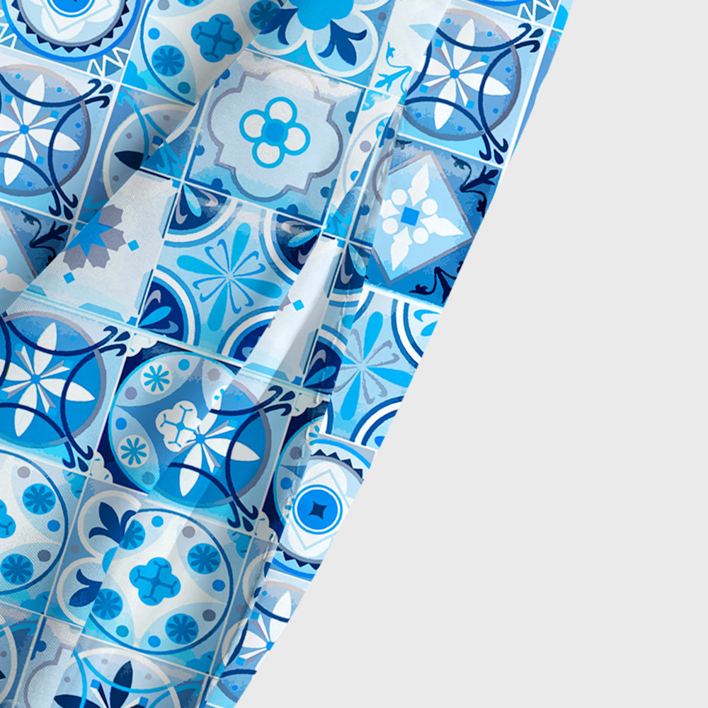 Portuguese Retro Tile Pattern Geek Tiered Cami Maxi Dress