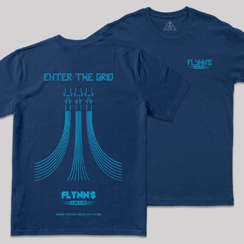 Enter The Grid Front and Back Printed Geek T-Shirt