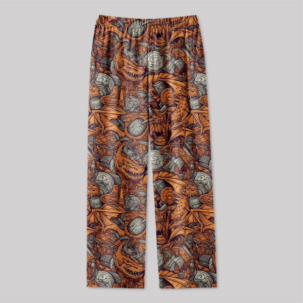 DND Dragon Vintage Pattern Geek Loungewear Pants