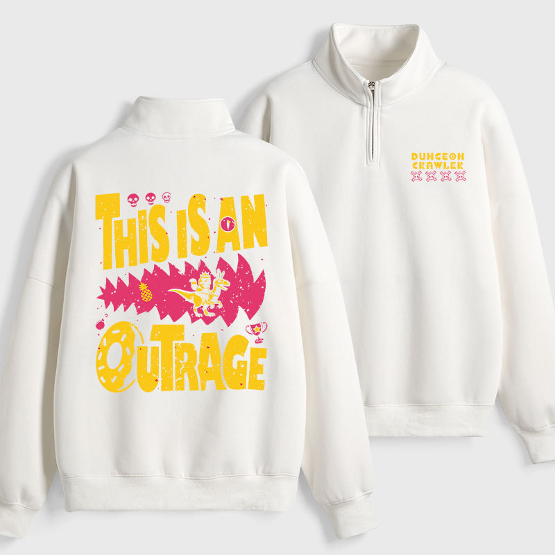 This is An Outrage Geek Fleece Quarter-Zip Pollover